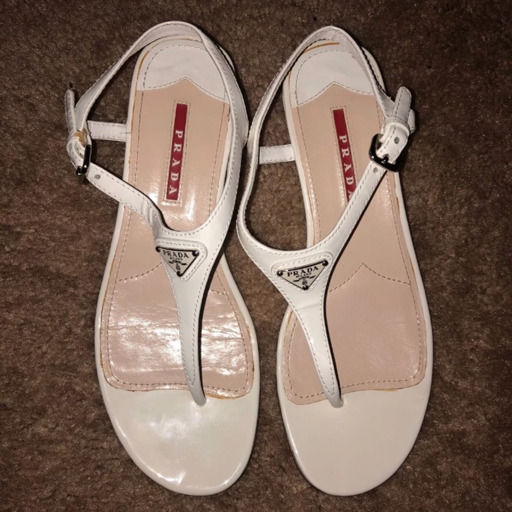 White Prada Sandals